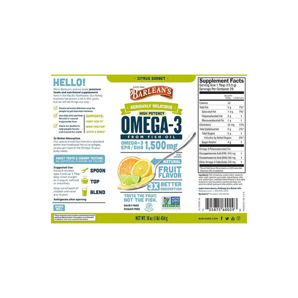 Omega-3 Supplements  Seriously Delicious Omega-3 Sources – Barlean's  Organic Oils, LLC