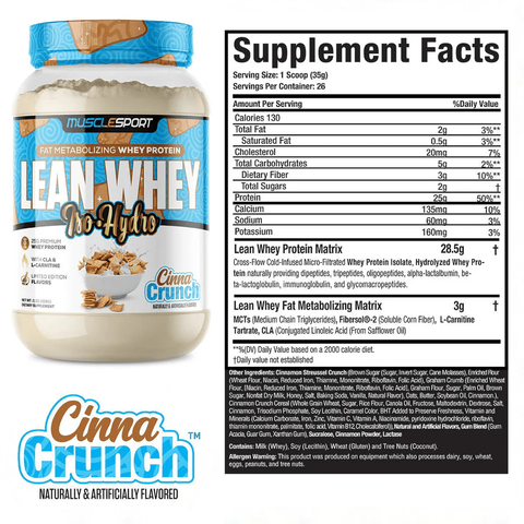 MuscleSport Lean Whey 2lb - Cinna Crunch