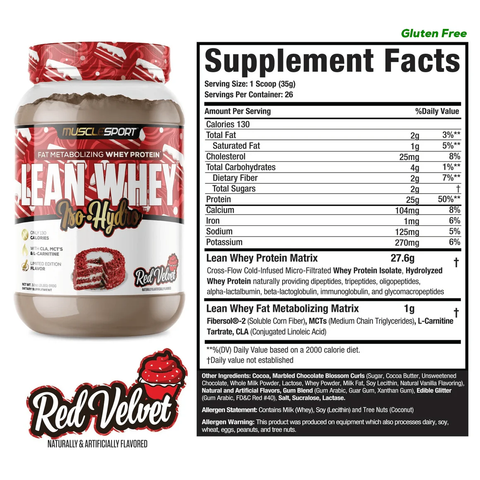 MuscleSport Lean Whey 2lb - Red Velvet