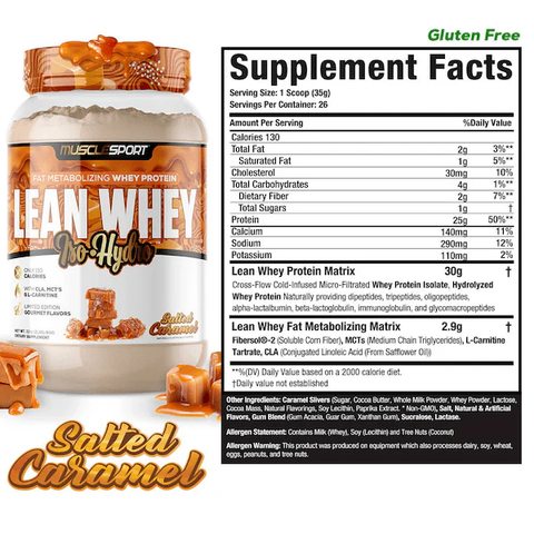 MuscleSport Lean Whey 2lb - Salted Caramel