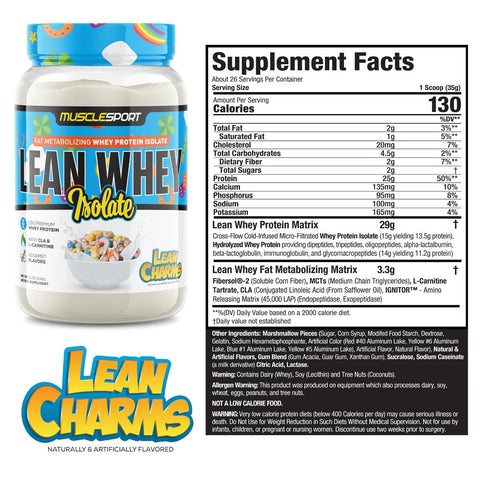 MuscleSport Lean Whey 2lb - Lean Charms